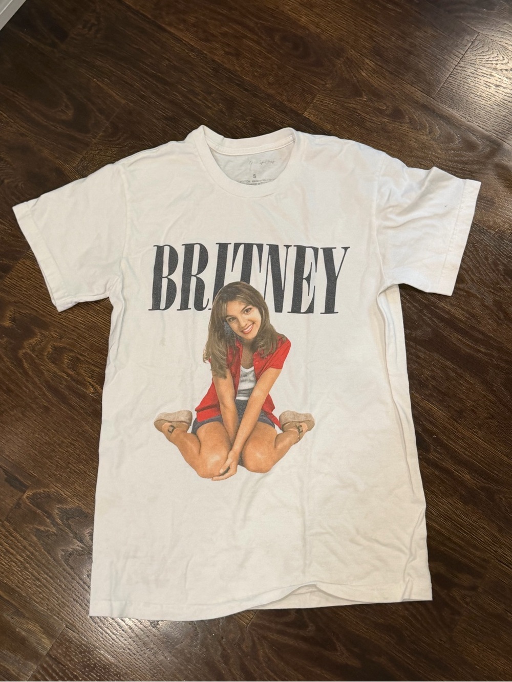 Britney Spears White Y2K Graphic T-Shirt Size S